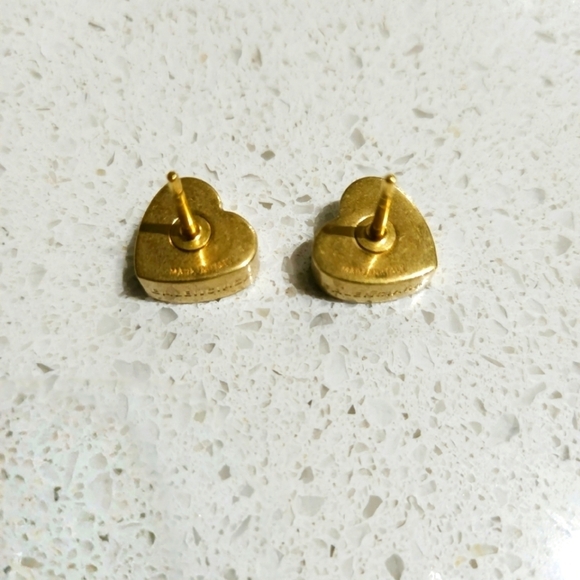 Balenciaga | Gold Heart Stud Earrings - Picture 4 of 5